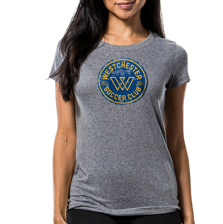 Distressed WSC Crest Women's Tee - Soccer Fan Shirt – Westchester ...